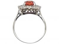 18ct White Gold Pink Tourmaline & Diamond Cluster Ring