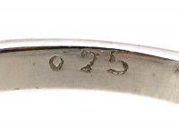 Edwardian Platinum Ring set with a Diamond with Diamond Set Shoulders