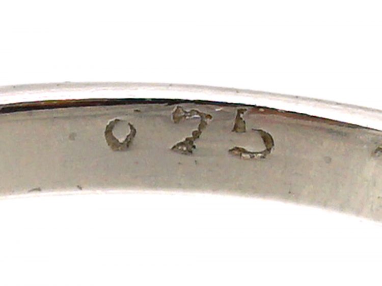 Edwardian Platinum Ring set with a Diamond with Diamond Set Shoulders