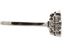 Early 20th Century 18ct White Gold Geometric Ring set with Diamonds