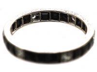 Early 20th Century Platinum Eternity Ring set with Onyx & Diamonds
