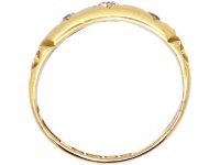 Victorian 18ct Gold, Three Stone Diamond Gypsy Ring