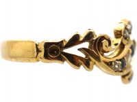 Edwardian 18ct Gold Twist Ring set with Sapphires & Diamonds