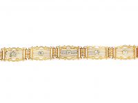 Edwardian 15ct Gold Gate Bracelet set with Diamonds