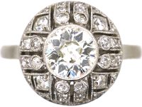 Art Deco Platinum, Diamond Bombé Ring