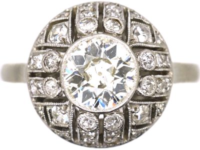 Art Deco Platinum, Diamond Bombé Ring
