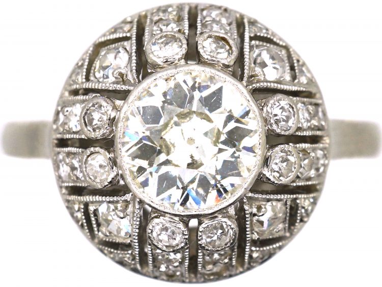 Art Deco Platinum, Diamond Bombé Ring