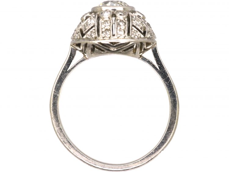 Art Deco Platinum, Diamond Bombé Ring