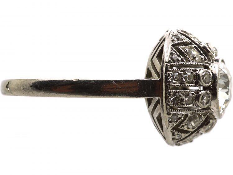 Art Deco Platinum, Diamond Bombé Ring