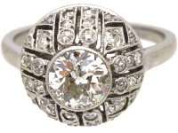 Art Deco Platinum, Diamond Bombé Ring