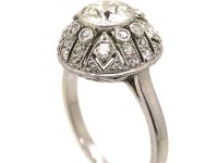 Art Deco Platinum, Diamond Bombé Ring