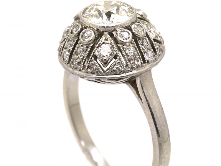 Art Deco Platinum, Diamond Bombé Ring