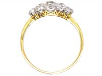 Edwardian 18ct Gold & Platinum Small Diamond Cluster Ring