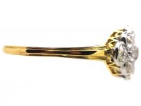 Edwardian 18ct Gold & Platinum Small Diamond Cluster Ring