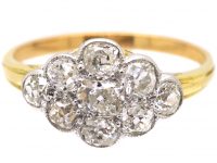 Edwardian 18ct Gold & Platinum Small Diamond Cluster Ring