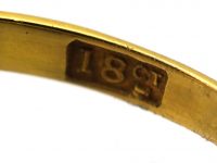 Art Nouveau 18ct Gold Ring set with a Garnet