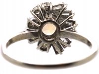 1950s 18ct White Gold Ballerina Ring set with a Topaz & Diamonds