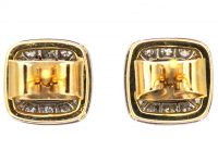 1960s 18ct Gold & Platinum Sapphire & Diamond Earrings