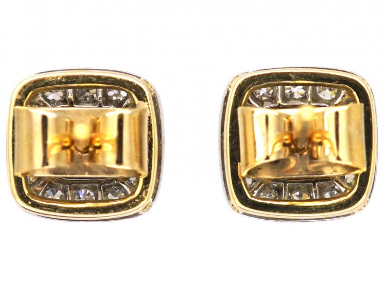 1960s 18ct Gold & Platinum Sapphire & Diamond Earrings