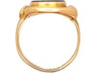 Early 20th Century 15ct Gold Signet Ring set with a Bloodstone with Snakes Around it.