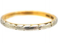 22ct Gold & Platinum Wedding Ring with Leaf Motif