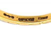 22ct Gold & Platinum Wedding Ring with Leaf Motif