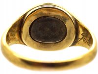 Early Victorian 18ct Gold Signet Ring with Bloodstone Intaglio of a Horse