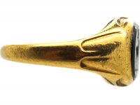 Early Victorian 18ct Gold Signet Ring with Bloodstone Intaglio of a Horse