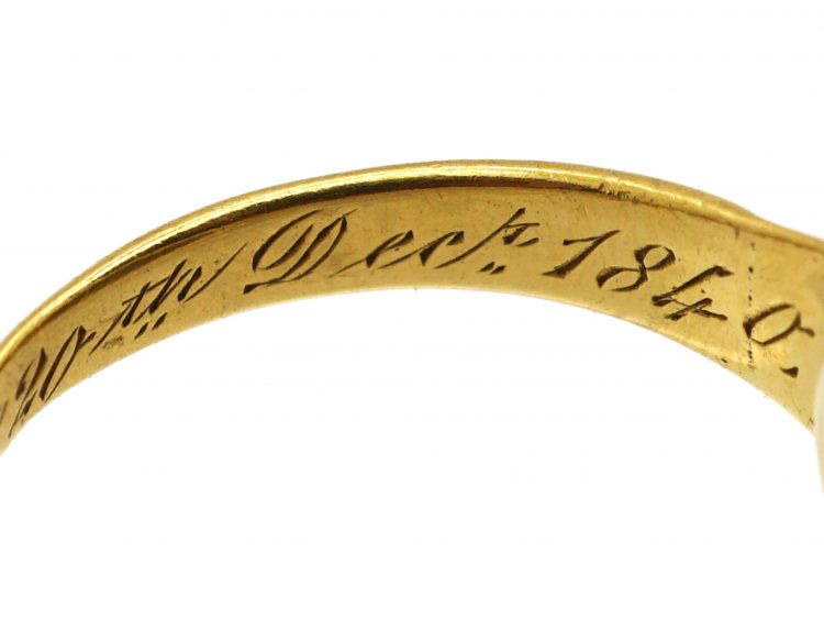 Early Victorian 18ct Gold Signet Ring with Bloodstone Intaglio of a Horse