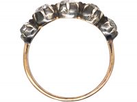 Georgian 15ct Gold & Silver Five Stone Old Mine Cut Diamond Ring