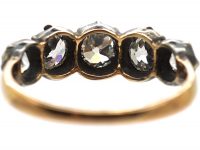 Georgian 15ct Gold & Silver Five Stone Old Mine Cut Diamond Ring