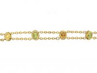Edwardian 18ct Gold Mixed Colour Zircon Bracelet