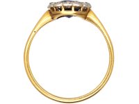 Edwardian 18ct Gold & Platinum, Sapphire & Diamond Cluster Ring