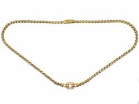Vintage Cartier 18ct Two Colour Gold & Steel Necklace set with Diamonds