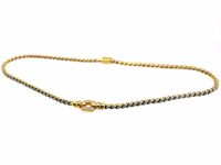 Vintage Cartier 18ct Two Colour Gold & Steel Necklace set with Diamonds