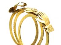 Victorian 18ct Gold Fede Ring with Hands & Hidden Heart