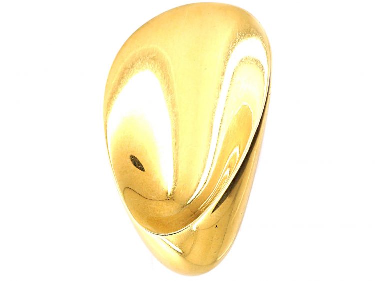 1960s 18ct Gold Clam Shell Brooch Designed by Nanna and Jorgen Ditzel for Georg Jensen