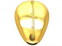 1960s 18ct Gold Clam Shell Brooch Designed by Nanna and Jorgen Ditzel for Georg Jensen