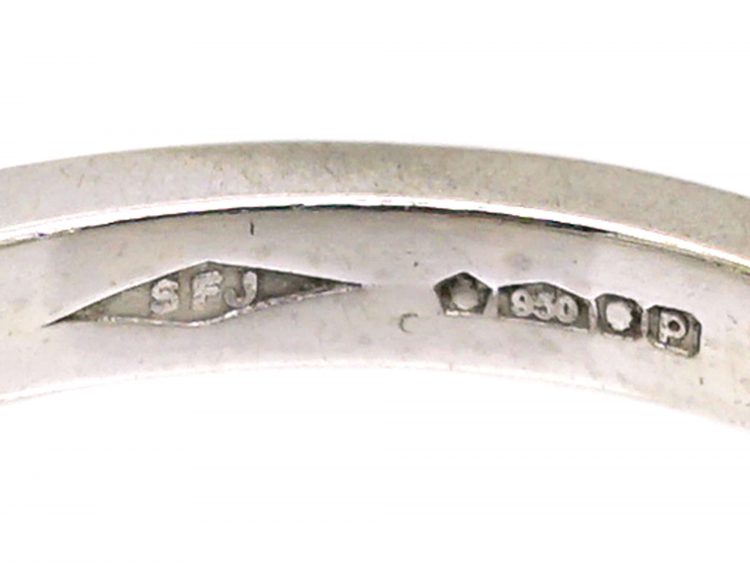 Platinum, Three Stone Ruby & Diamond Ring