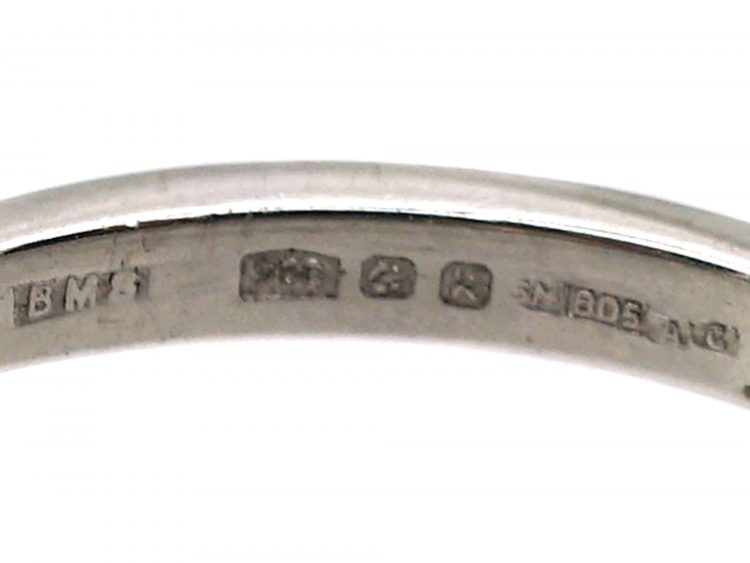 Platinum Three Stone Sapphire & Diamond Ring