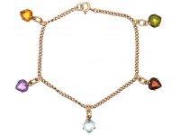 1950s 9ct Gold Multi Gemstone Bracelet by Deakin & Francis