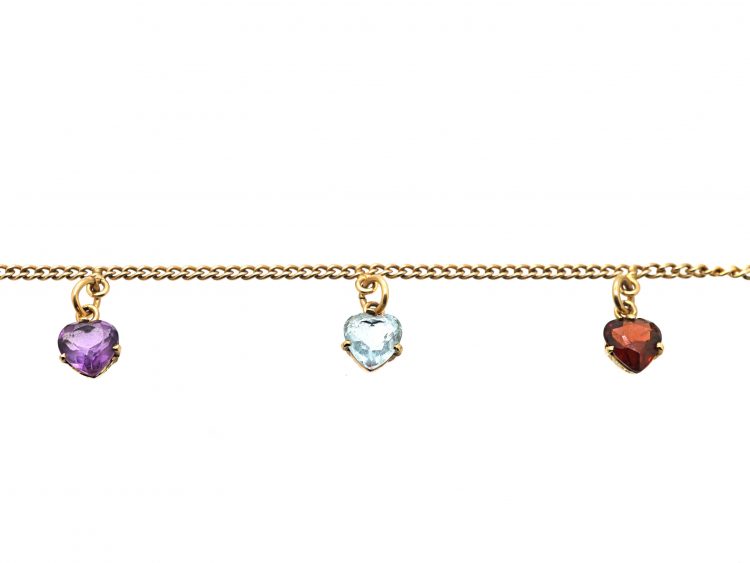 1950s 9ct Gold Multi Gemstone Bracelet by Deakin & Francis