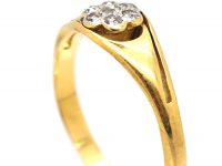 Art Nouveau 18ct Gold Cluster Ring set with Small Diamonds