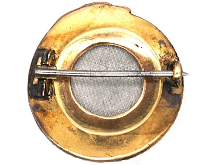 Georgian Lover's Eye Brooch with Ouroboros set with Diamonds