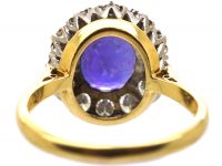 18ct Gold Colour Change Sapphire & Diamond Cluster Ring
