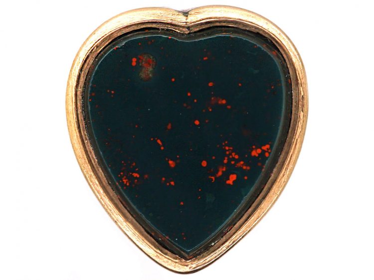 Victorian 9ct Gold Seal with Heart Shaped Bloodstone Base