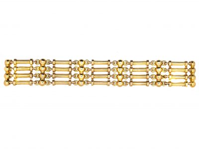 Edwardian 15ct Gold Four Bar Gate Bracelet
