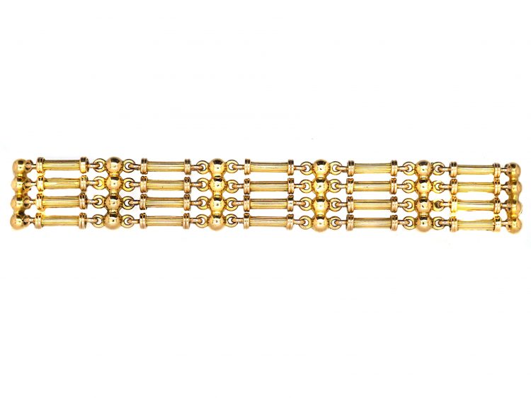 Edwardian 15ct Gold Four Bar Gate Bracelet