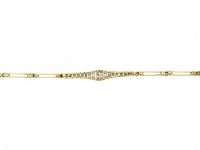 Edwardian 15ct Gold & Platinum Diamond Bracelet with Diamond Set Strap
