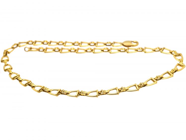 18ct Gold Stirrup & Buckle Chain